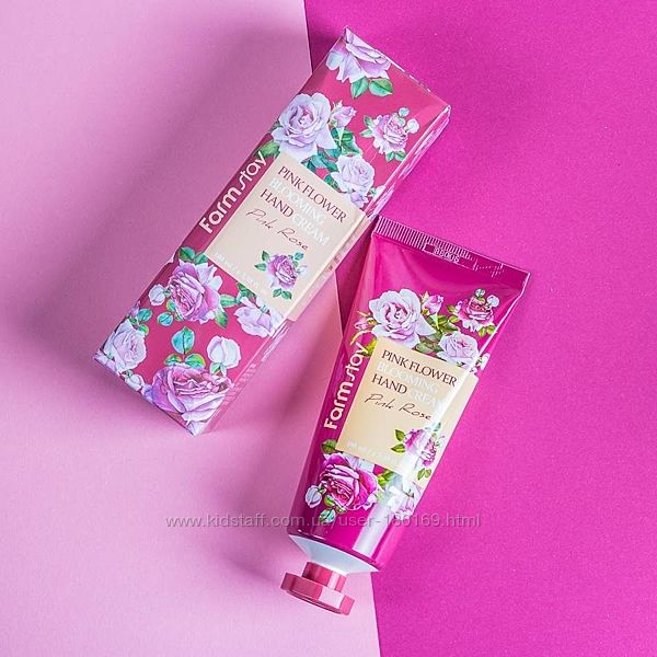 Крем для рук с экстрактом розы Farmstay Pink Flower Blooming Hand Cream