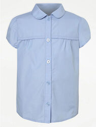 Блузка школьная George голубая с коротким рукавом для девочки 6-13 лет