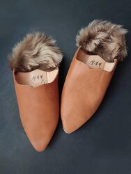 шкіряні марокканські тапочки мюлі-бабуші традиційні тапочки ручна робота