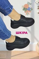  Шкіряні , закриті туфлі на платформі