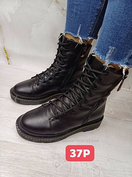 Шкіряні зимові черевики. , натуральна шкіра