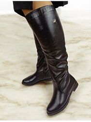 Шкіряні зимові високі чоботи