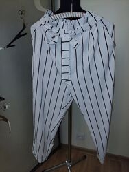 Штани літні білі смугасті 46р. Штаны летние тонкие