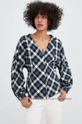 Блуза рубашка в клетку  женская xs от Zara