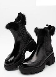 Сапоги ботинки челси кожа лак р 40 nila & nila italy