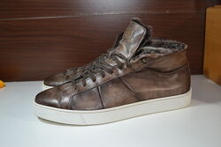 santoni 43р ботинки кожаные на меху. зимние  , кеды, Оригинал
