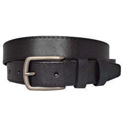 Брючні чоловічі шкіряні ремені чорні прошиті зі строчкою з рядком 