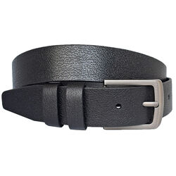 Брючний чоловічий шкіряний ремінь чорного кольору із тисненням під штани