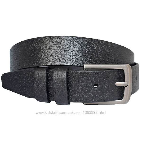 Брючний чоловічий шкіряний ремінь чорного кольору із тисненням під штани