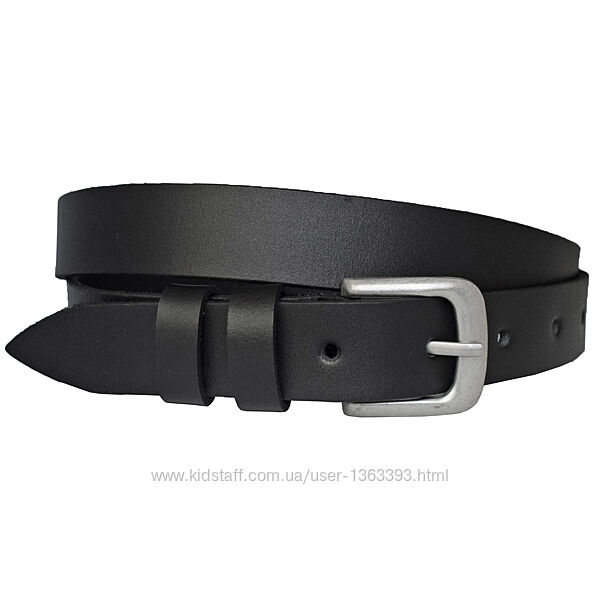 Підліткові шкіряні ремені чорного кольору класичні з натуральної шкіри