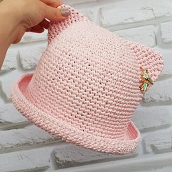 Эксклюзивная шляпка для девочки из рафии.