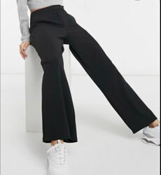 Широкие чёрные коттоновые брюки vero moda