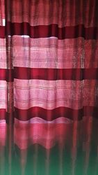 Штора довга . Темно червоний колір