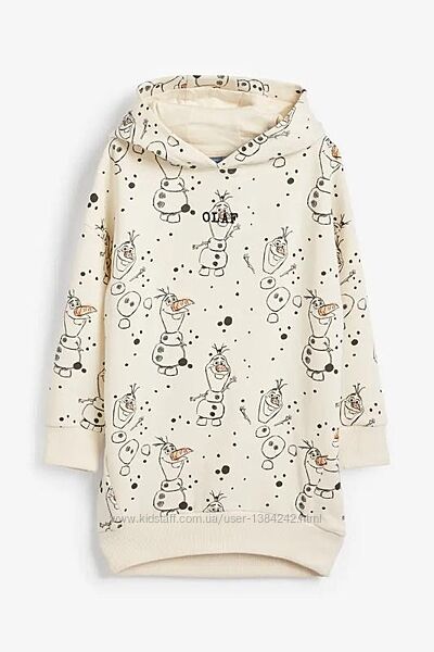 Новогоднее платье худи с начёсом Олаф Холодное сердце Olaf Frozen NEXT.