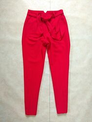Стильные красные штаны брюки  высокой талией Tally Weijl, 34 размер. 