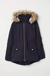 Утепленная парка с капюшоном 12-13 лет h&m