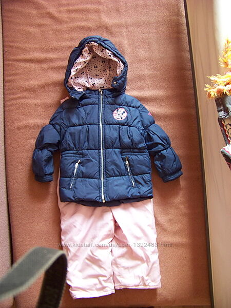 Куртка синяя с сиреневой подкладкой минни маус disney холодная осень 12-18 