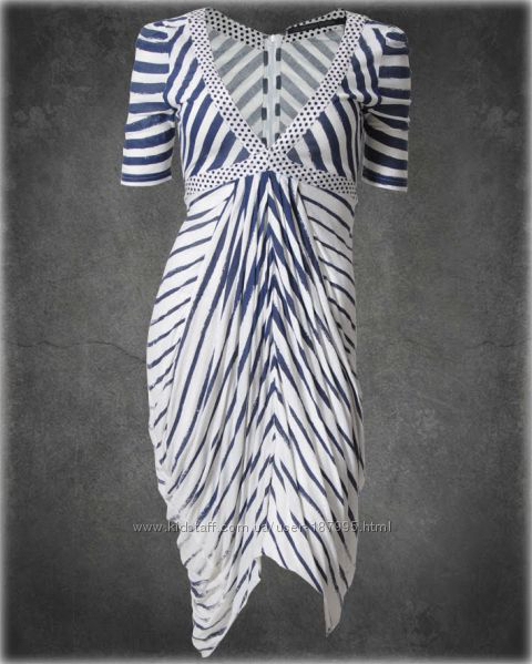 Брендовое платье в полоску Bolongaro Trevor, Англия, оригинал, р-р XS