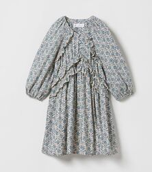 Невероятное ярусное платье в цветочный принт zara 11 лет