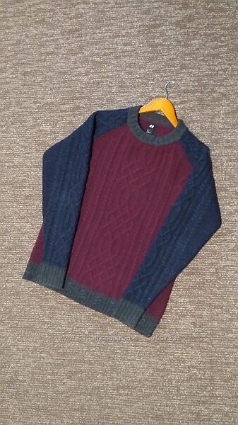 80 вовна H&M Товстий теплий светр джемпер пуловер з косами