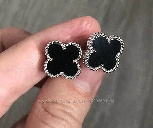 Нові срібні серіжки у стилі Van Cleef 925 проби