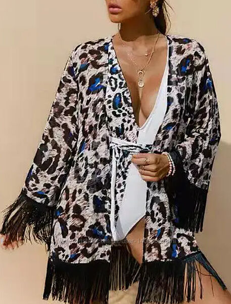 Пляжный халат леопард лапша копия Victorias Secret 9878хф