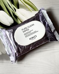 Серветки для зняття макіяжу kiko milano pure clean wipes
