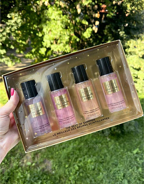 Набір парфумованих спреїв з шимером victorias secret , shimmer mist