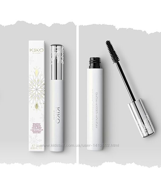 Чорна туш kiko milano snow-kissed holiday lash sculptor panoramic mascara
