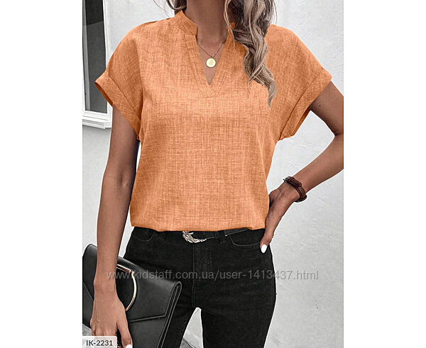 Блуза жіноча льон бохо, батал, помаранчевий, 54-62 Детальніше https//gran