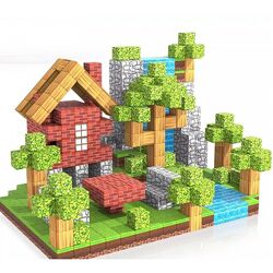 Магнітний конструктор Minecraft 128шт4 фігурки Майнкрафт на магнітах