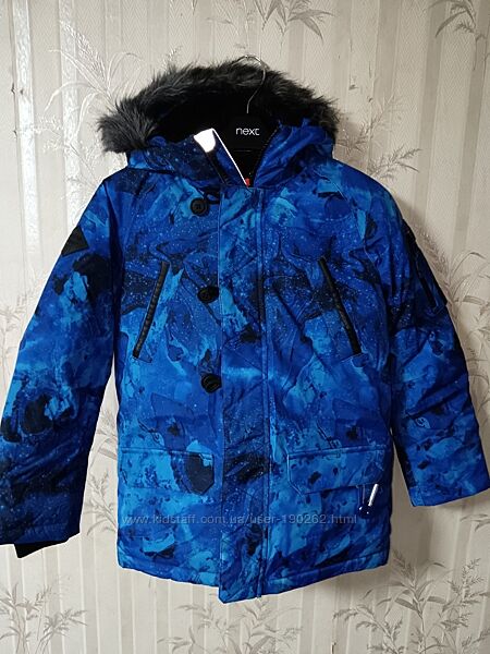 Куртки NEXT зимові термо від 5С до -25С на хлопчика 8,9,10 р. синій малюнок