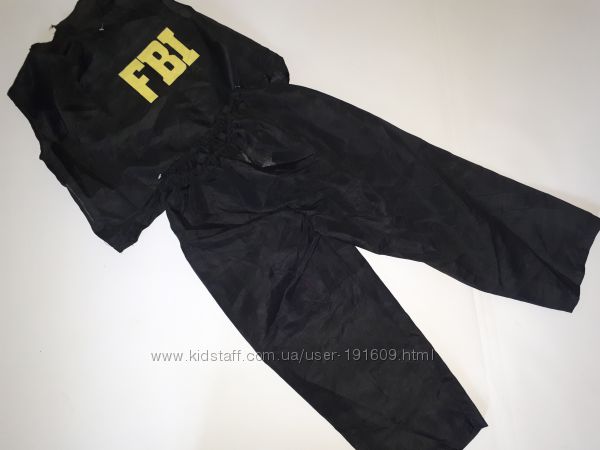 Новогодний карнавальный костюм работника спецслужбы ФБР FBI 6-7 лет 