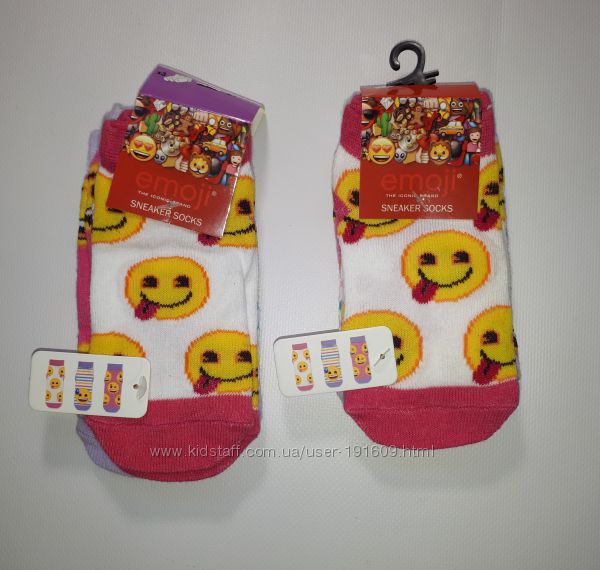  Носки Emoji Смайлики 23-26 комплект 3пары