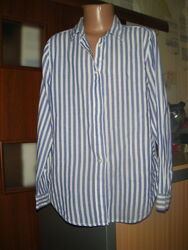 Рубашка с длинным рукавом в полоску на парня 10-11 лет, рост 140-146 см