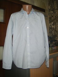 Комфортная хлопковая рубашка на парня 10 лет, рост 140 см
