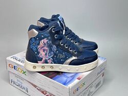 Дитячі черевики з мигалками Geox Skylin 28,31,33 р дівчинці сині