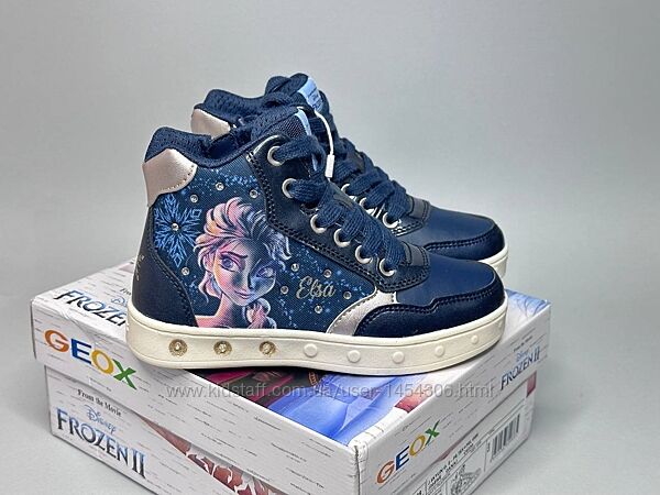 Дитячі черевики з мигалками Geox Skylin 28,31,33 р дівчинці сині