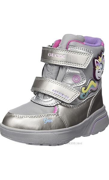 Зимові черевики Geox Sveggen 26,35 р чоботи дівчинці з мигалками