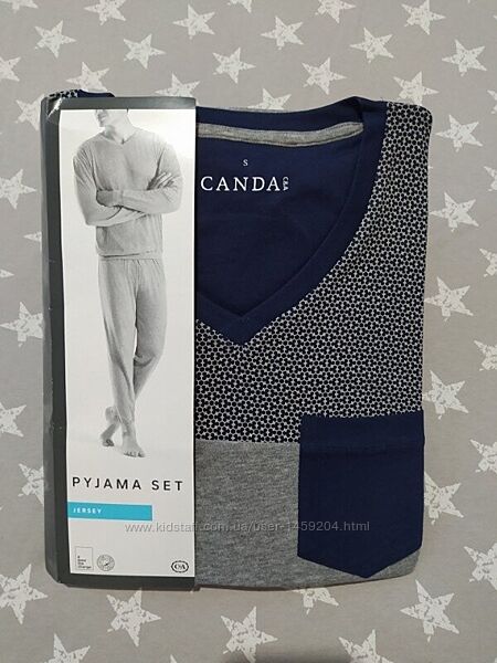 Трикотажная мужская пижама домашний костюм C&A Canda Германия, реглан штаны