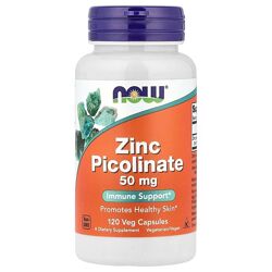 NOW Foods пиколинат цинку 50 мг 120 рослинних капсул Zinc Picolinate