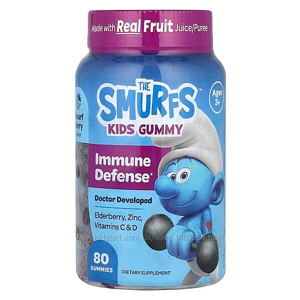 The Smurfs дитячі жувальні мультивітаміни для захисту імунітету для дітей в