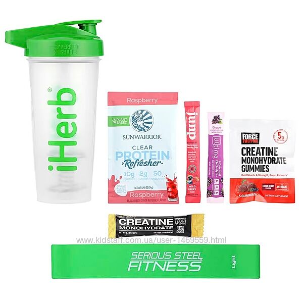 IHerb Exclusive ювілейний набір 2025 з товарами для спорту набір із 7 предм