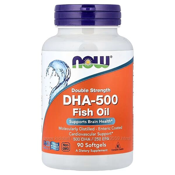 NOW Foods DHA-500 рибячий жир 90 капсул