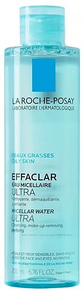 La Roche-Posay Effaclar Ultra Міцелярна вода для жирної шкіри 200 мл