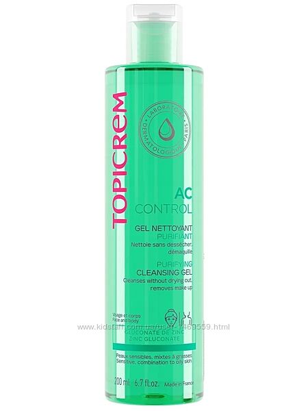 Topicrem AC Purifying Cleansing Gel гель очисний вмивання себорегулювальний