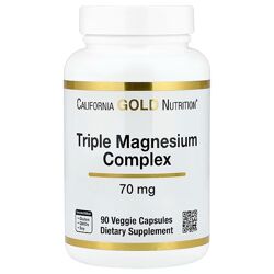 California Gold Nutrition потрійний комплекс магнію 70 мг 90 вегетаріанськи