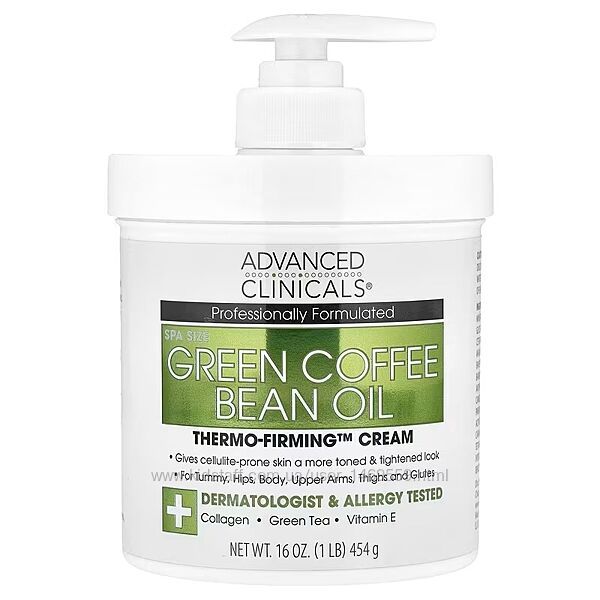 Advanced Clinicals ThermoFirming крем зелена олія кавових зерен 454г