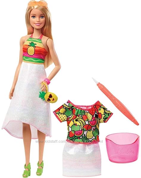Barbie Crayola Rainbow Fruit Surprise Pineapple-Scented Blonde Doll 