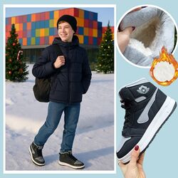 Черевики для хлопчика зимові 3641  високі кросівки на хутрі